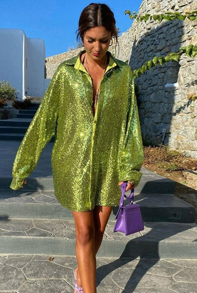 Oversized Glitter Blouse For Women