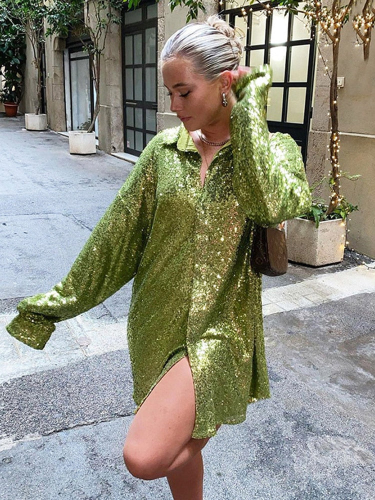 Oversized Glitter Blouse For Women